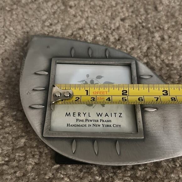 Meryl Waitz Fine Pewter Picture Frame HANDMADE IN NYC! 2.25 inch square - Picture 4 of 5
